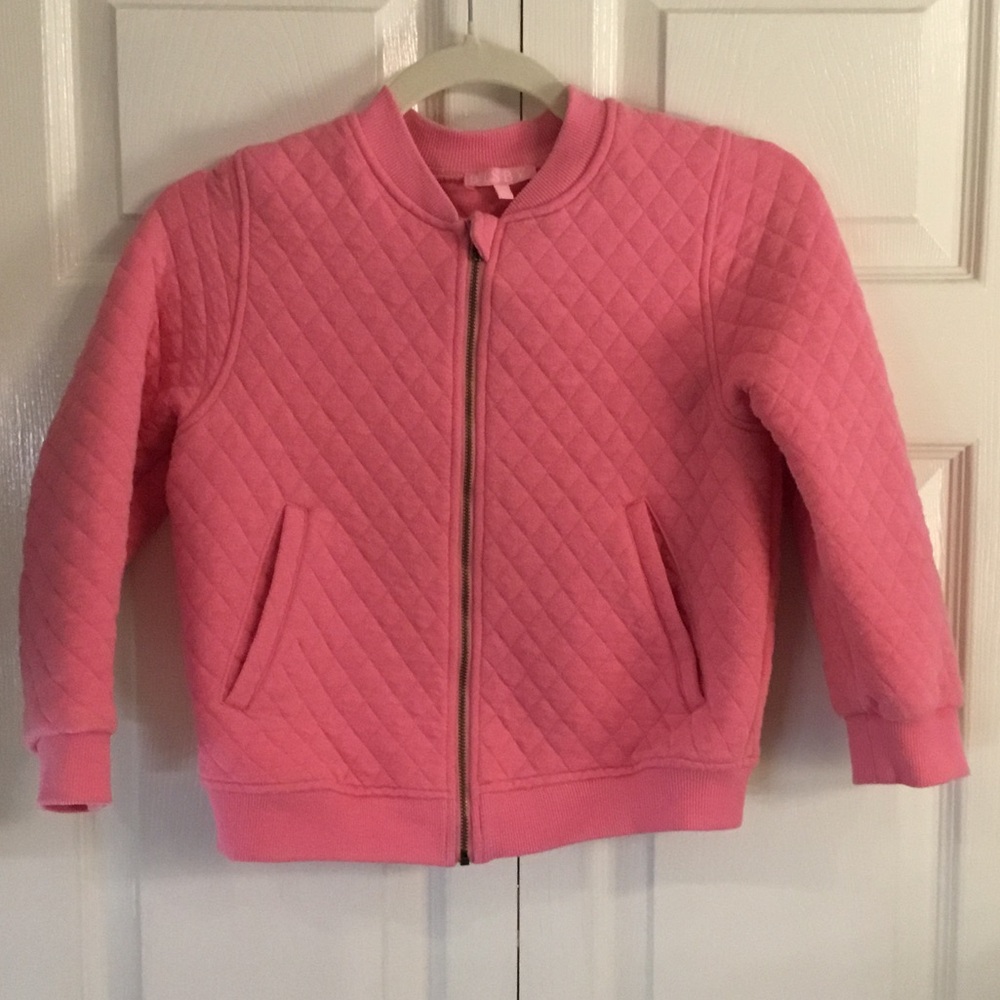 Bisby Girls Quilted Pink Bomber Jacket